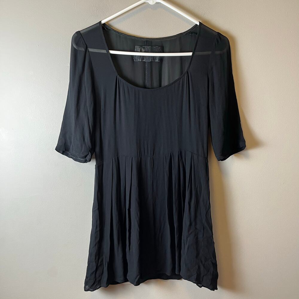 Reformation Black Sheer Mini‎ Dress Size Small